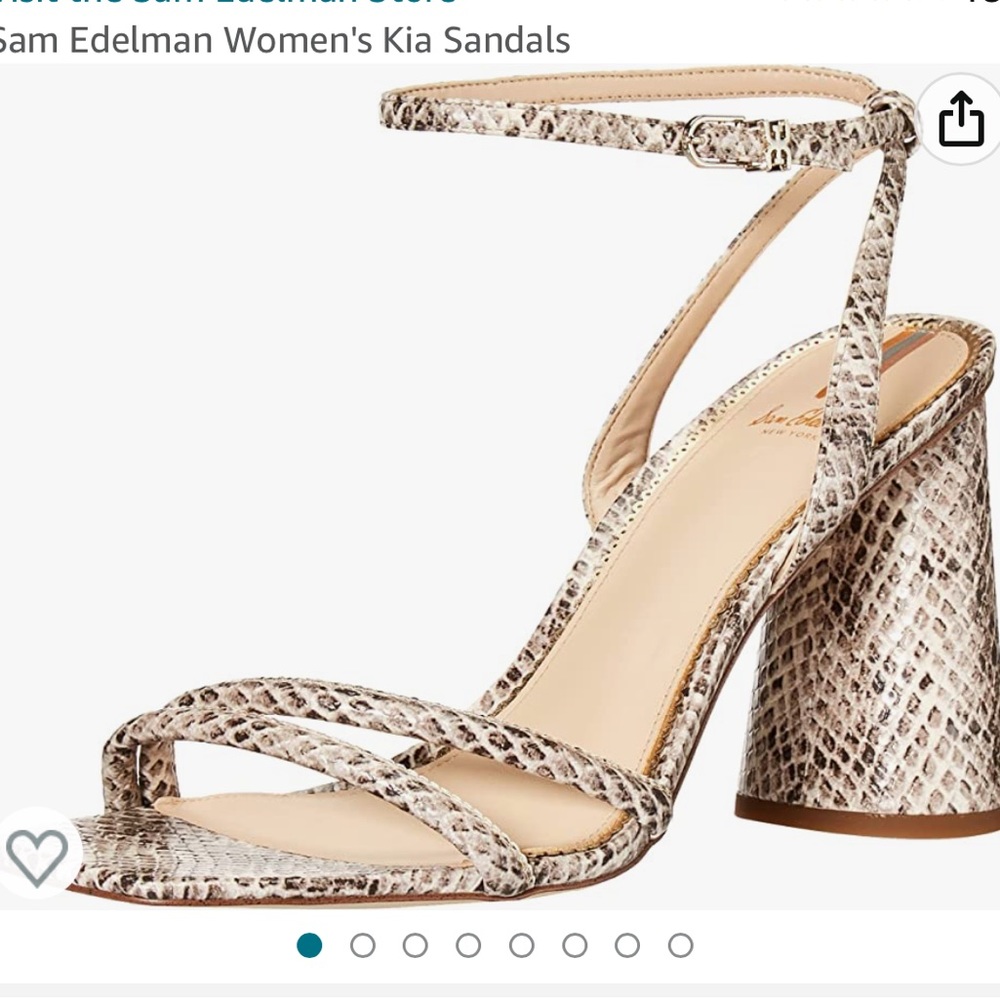 Kia Sam Edelman Block Sandal in Snakeskin - Size 8.5